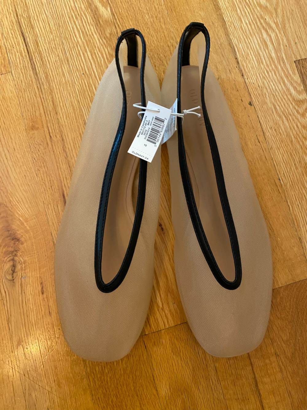 Old Navy see through Tan Flats with Black Trim